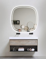 Rounded Edge 600x600mm Acrylic Front & Back lit LED mirror