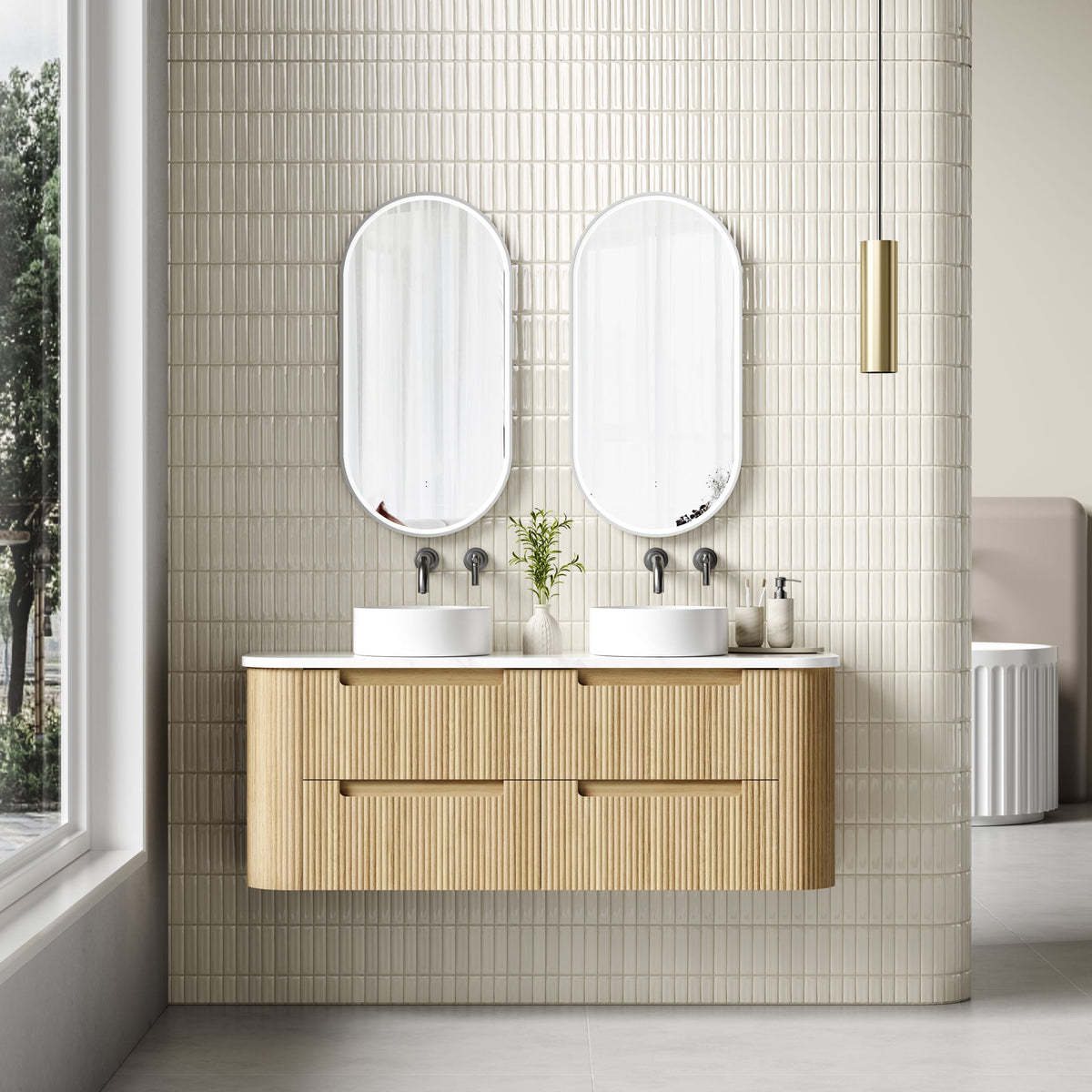 Varcelli 1500mm Tier Single/Double bowl Wall Hung Vanity