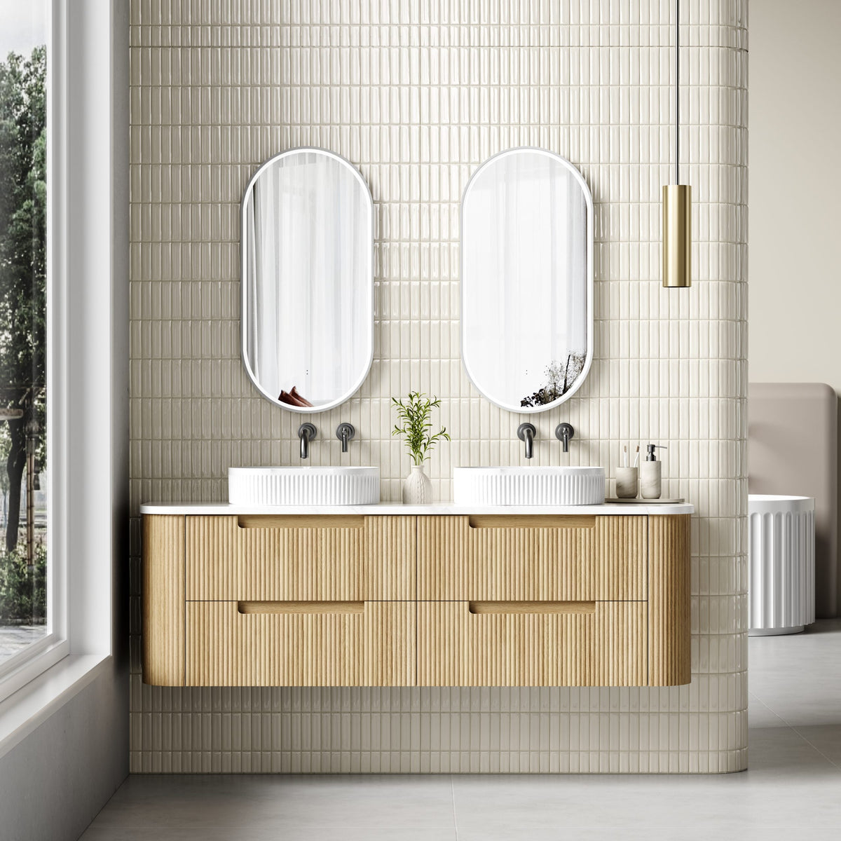 Varcelli 1800mm Tier Single/Double bowl Wall Hung Vanity
