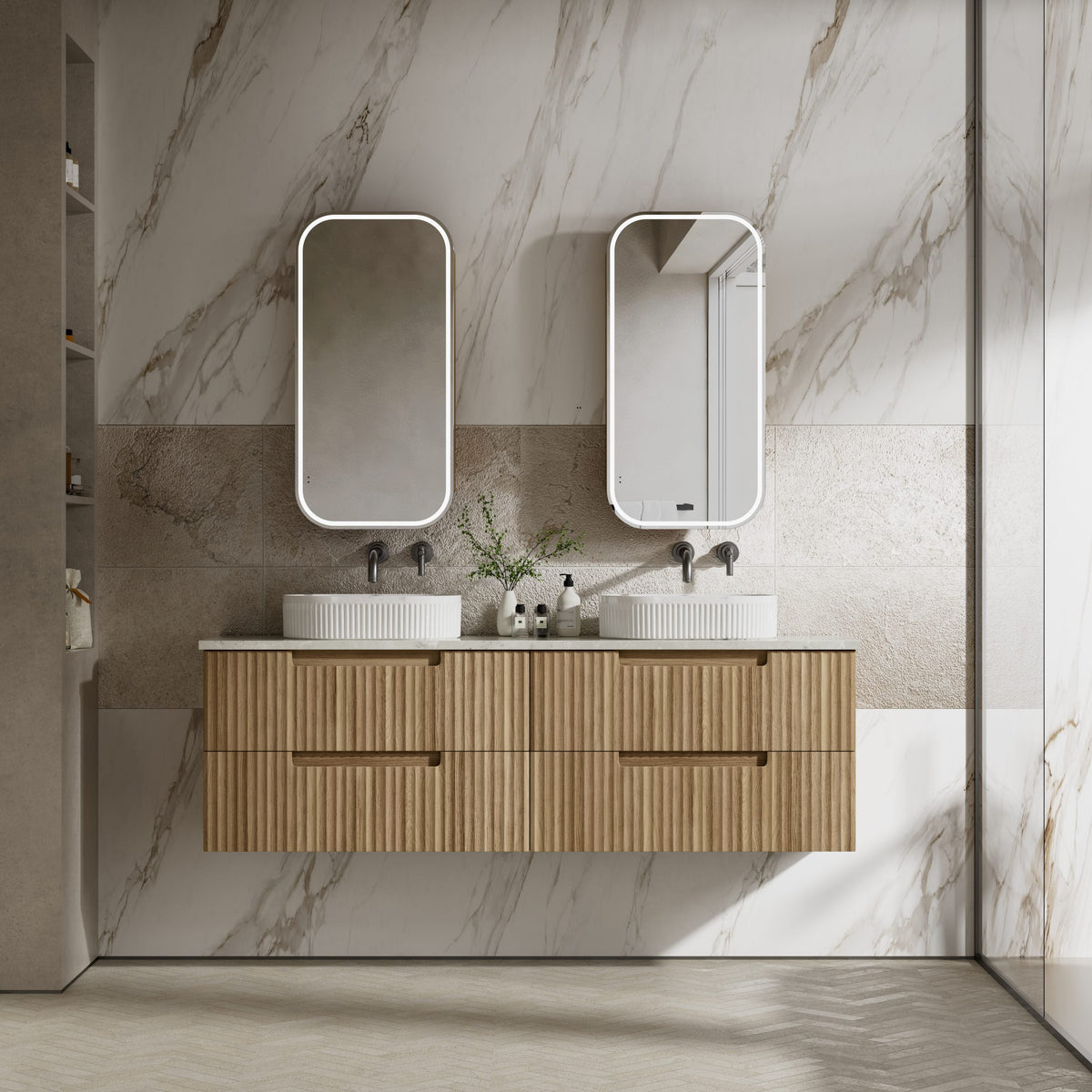 Lovina 1800mm Tier Single/Double bowl Wall Hung Vanity