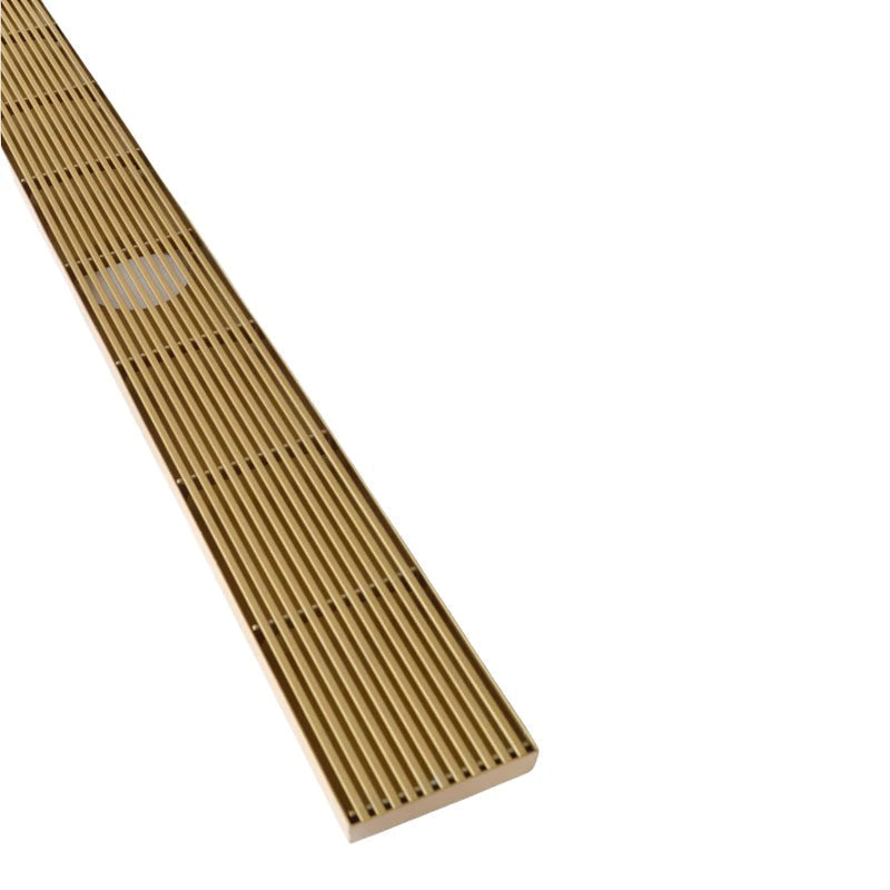 1000mm Brushed Gold Grill Stainless steel 304 Linear Waste Drain DIY No Hole