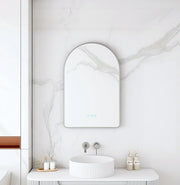 Maia 600×900mm LED Arch Mirror Gun Metal Frame