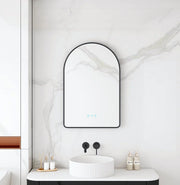 Maia 600×900mm LED Arch Mirror Matte Black Frame