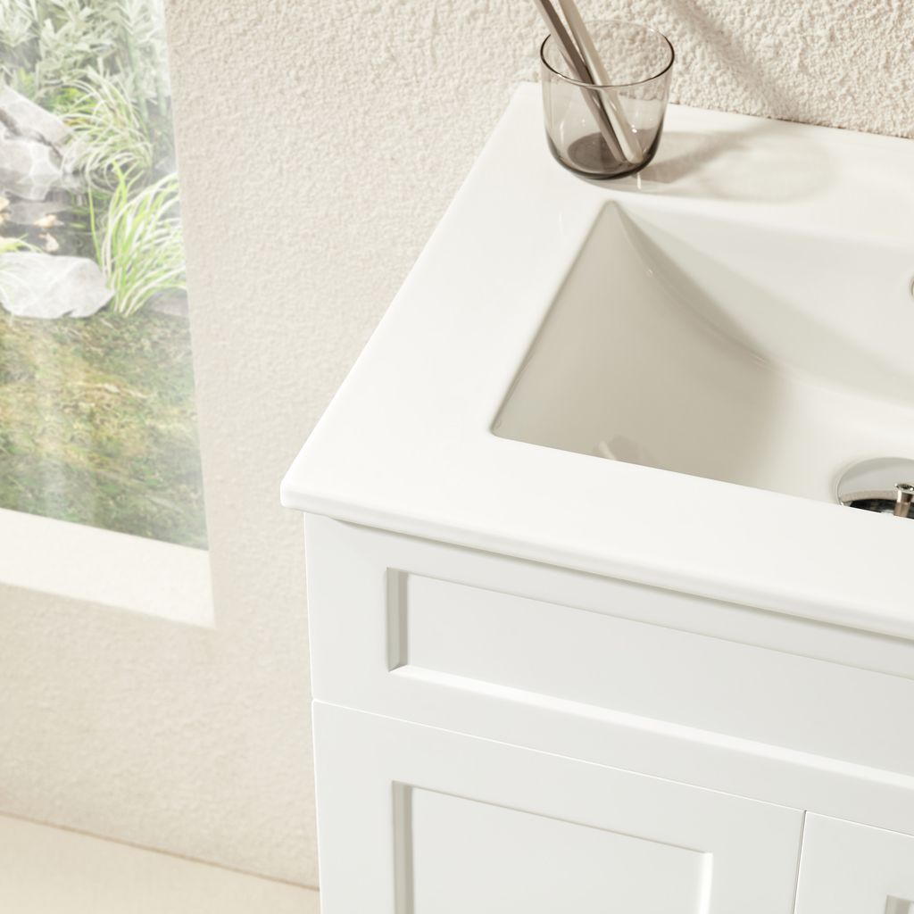 Harrington Hampton 600mm Matte White Single Bowl PVC Vanity
