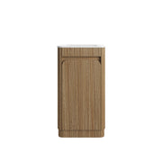 Mini Hartelle Fluted Floor Standing Harvest Oak Cabinet