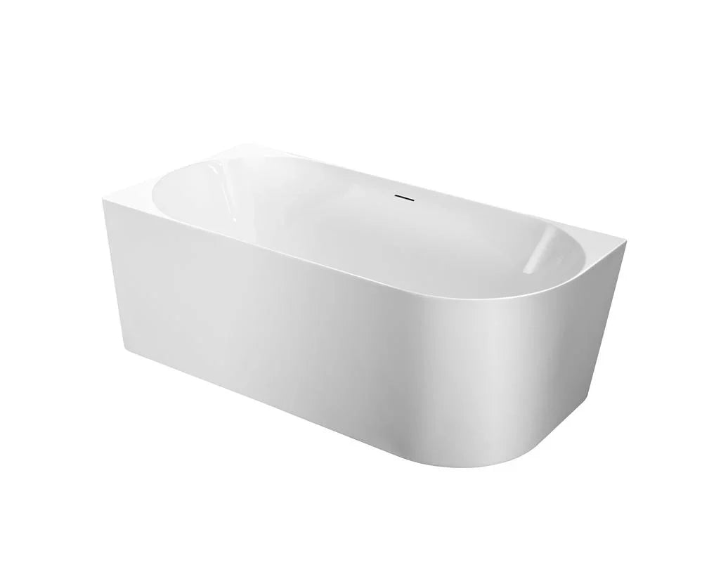 Nova 1500mm Ultra-Thin With Overflow Corner Bathtub – Gloss White