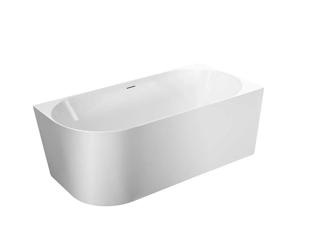 Nova 1500mm Ultra-Thin With Overflow Corner Bathtub – Gloss White