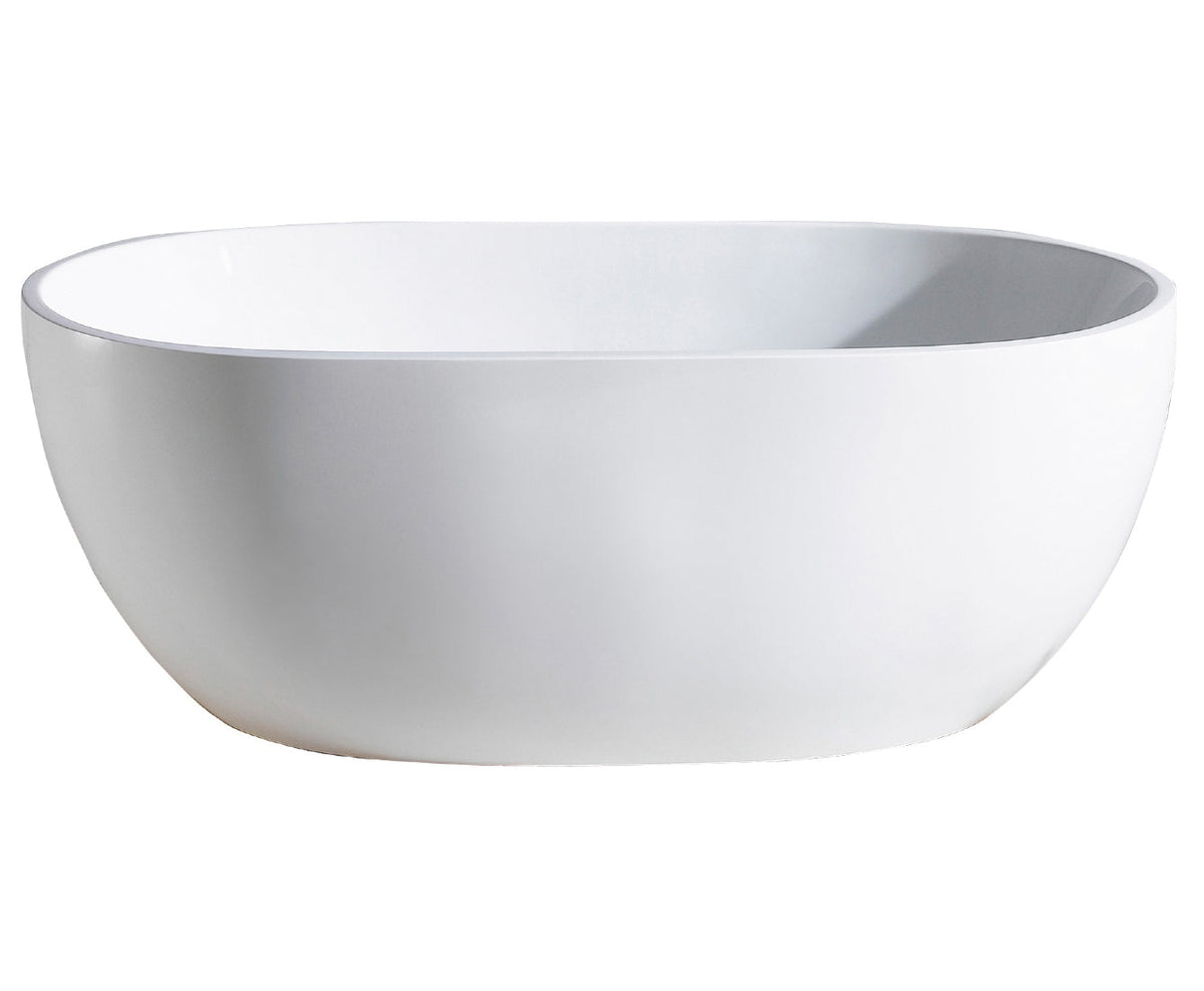 Olivia 1530mm Gloss White Designer Freestanding Bath Tub Inc Waste