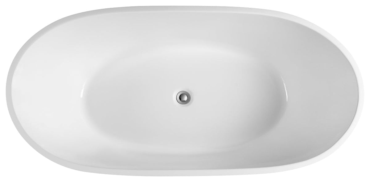 Olivia 1700mm Gloss White Designer Freestanding Bath Tub Inc Waste