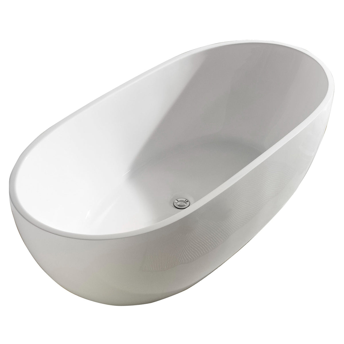 Olivia 1400mm Gloss White Designer Freestanding Bath Tub Inc Waste