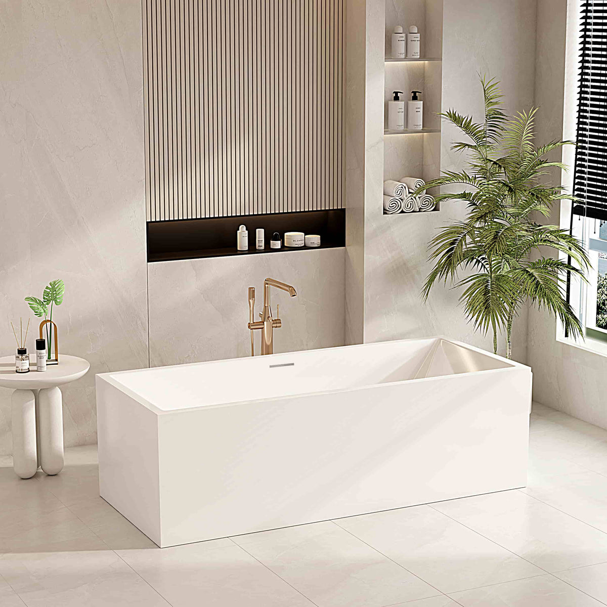 Mercio| 1300mm Multi-Fit Freestanding Gloss White Bathtub