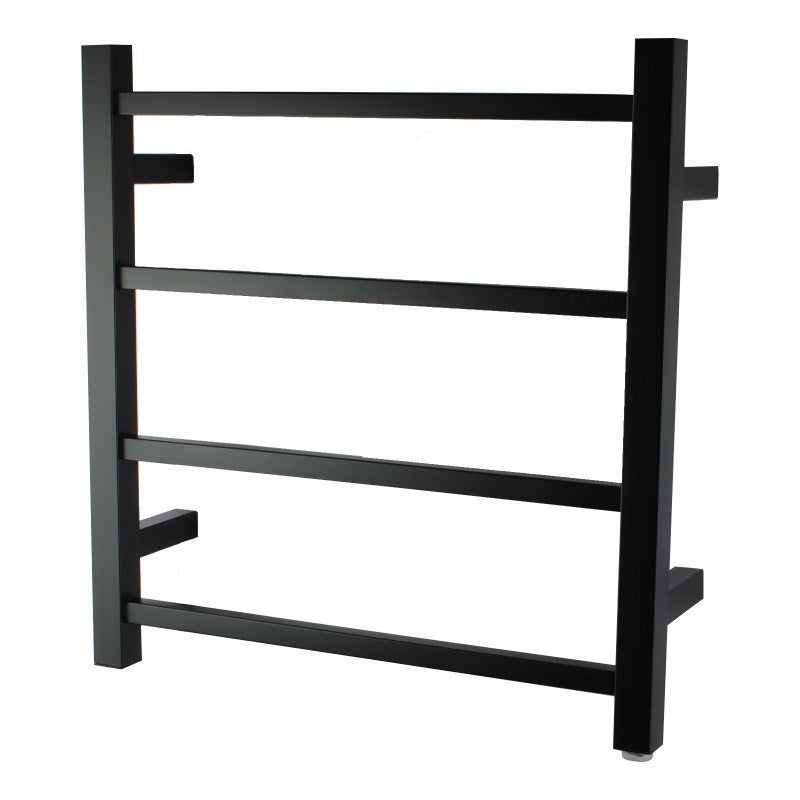Matte Black Heated Towel Rack 4 Bars