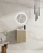 Rhea Fluted 400mm Wall-Hung Cabinet - Natural Oak