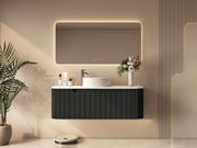 Rome 1200mm Fluted Matte Black Wall-hung Vanity