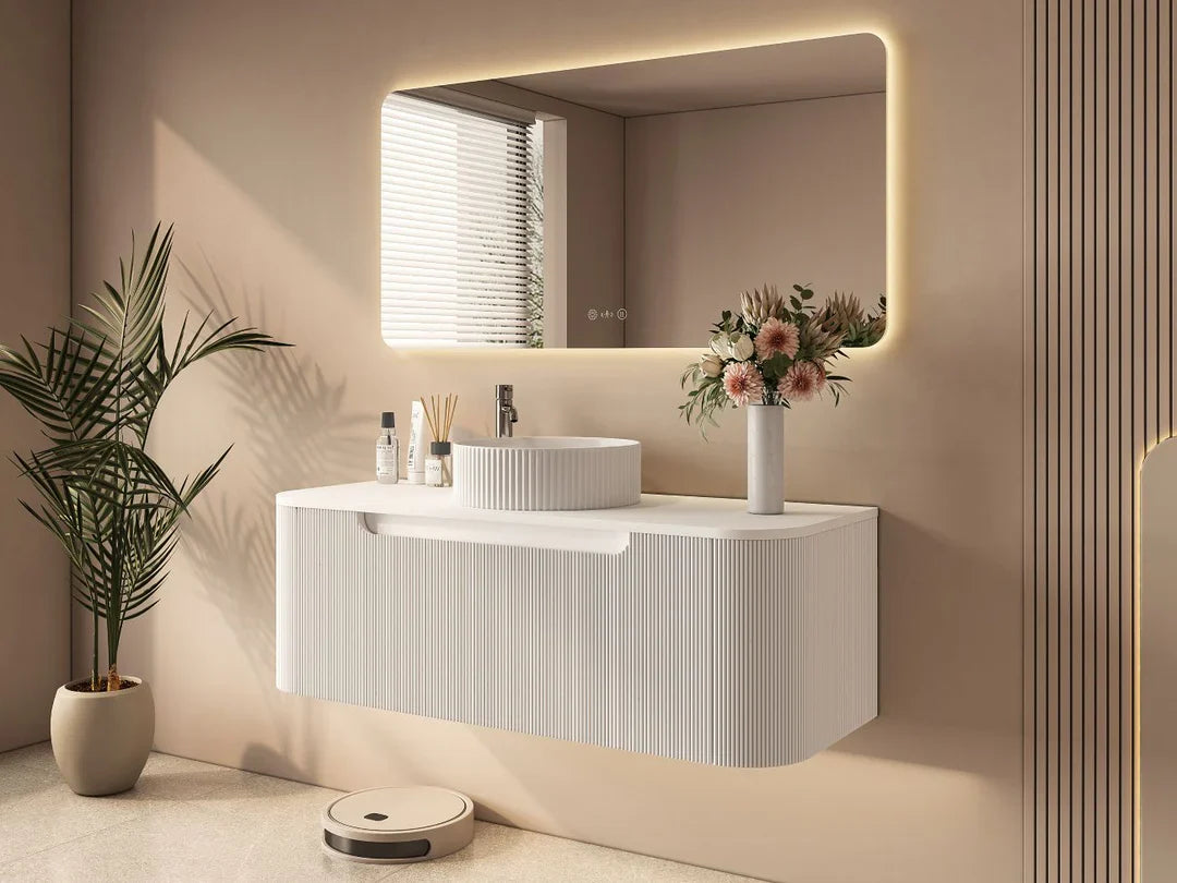 Rome 1200mm Matte White Wall-hung vanity