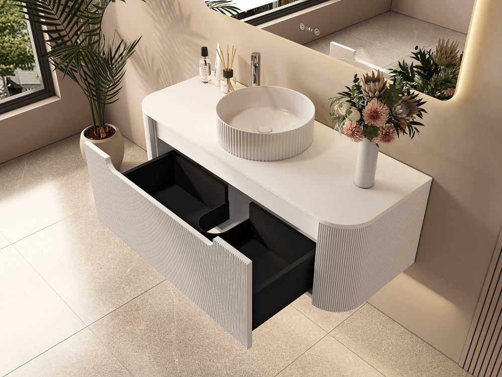 Rome 1200mm Matte White Wall-hung vanity