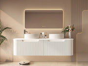 Rome 1500mm Fluted Matte White Wall-hung Vanity