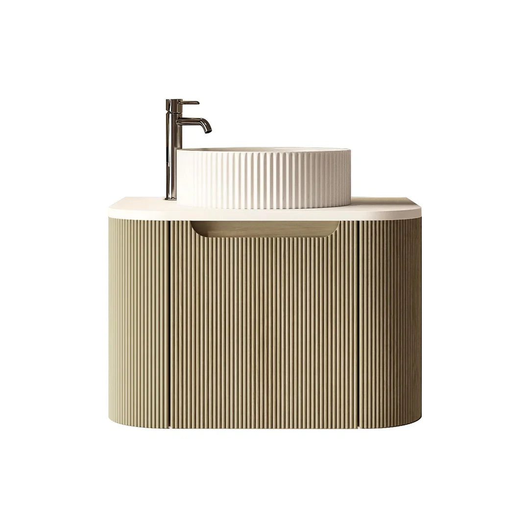 Rome 600mm Fluted Wall-hung Vanity Bur Oak