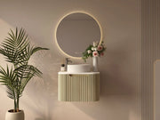 Rome 600mm Fluted Wall-hung Vanity Bur Oak
