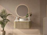 Rome 900mm Fluted Wall-hung Vanity Bur Oak