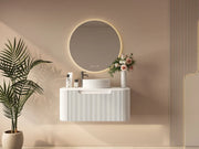 Rome 900mm Fluted Matte White Wall-hung Vanity