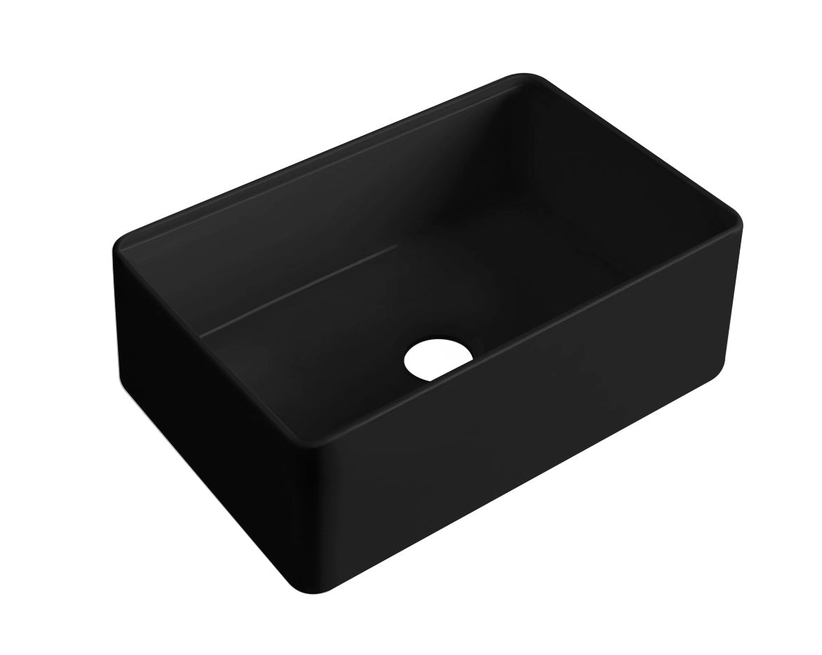 835mm Matte Black Rocca Fine Fireclay Farm House Buttler Sink