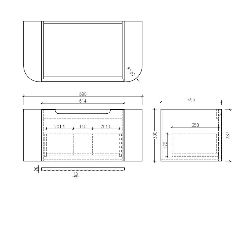 Rome 900mm Fluted Matte White Wall-hung Vanity