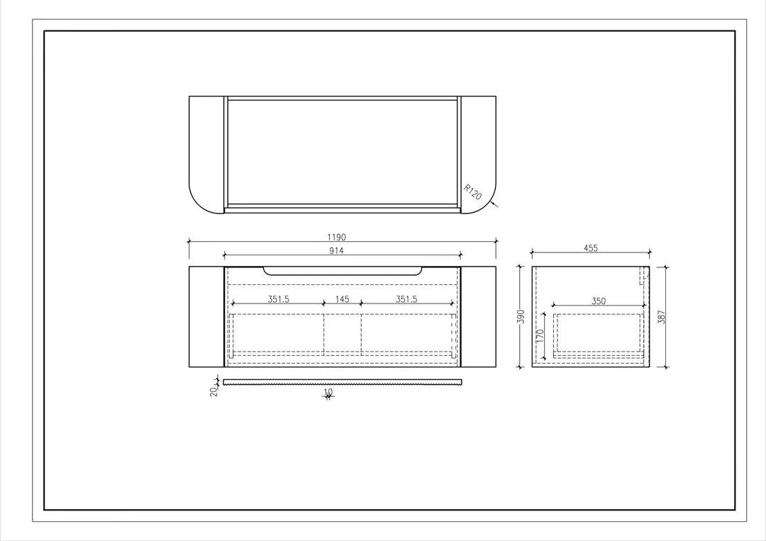 Rome 1200mm Fluted Matte Black Wall-hung Vanity