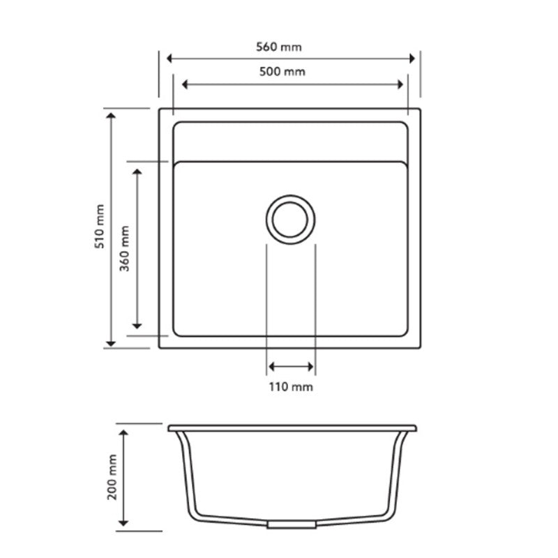 Carysil | 560 Waltz Grey Granite Kitchen Sink - Acqua Bathrooms