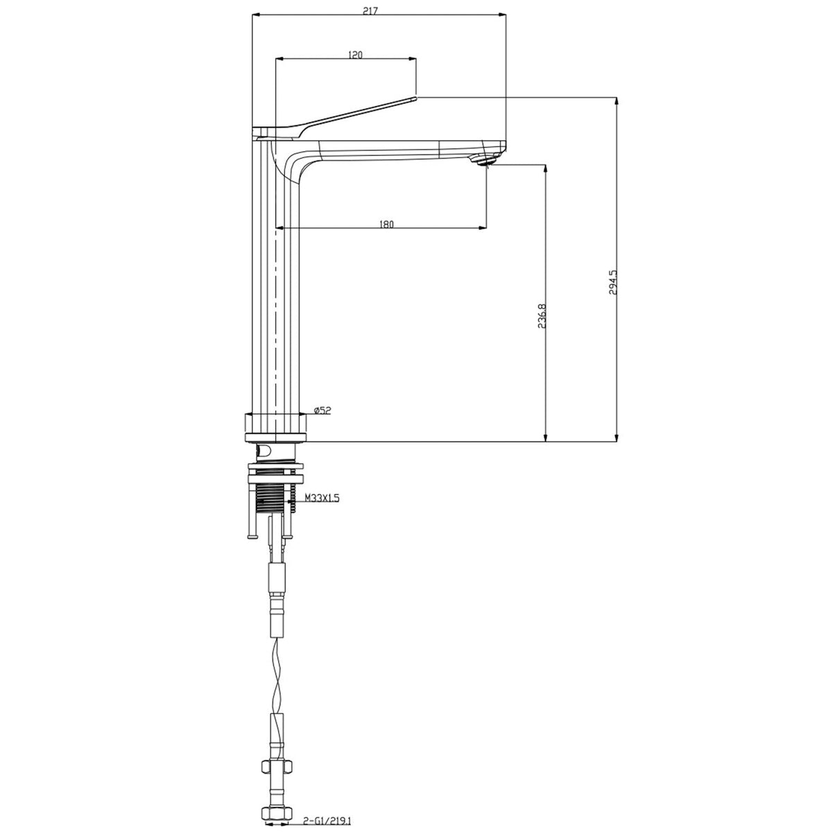 Chrome Tall Kitchen Mixer