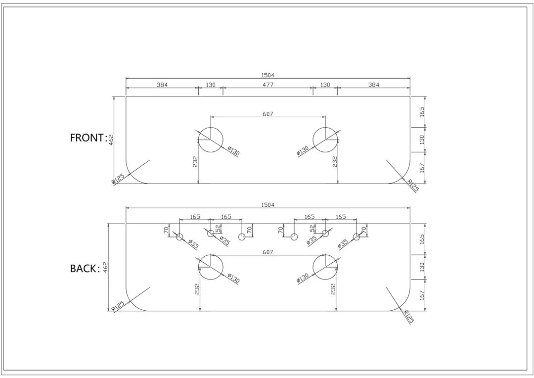 Rome 1500mm Fluted Matte White Wall-hung Vanity