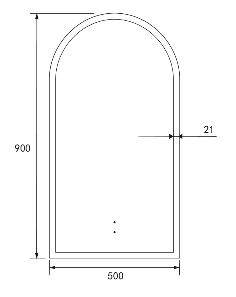 Sienna Arch Backlit Led Mirror 500x900mm