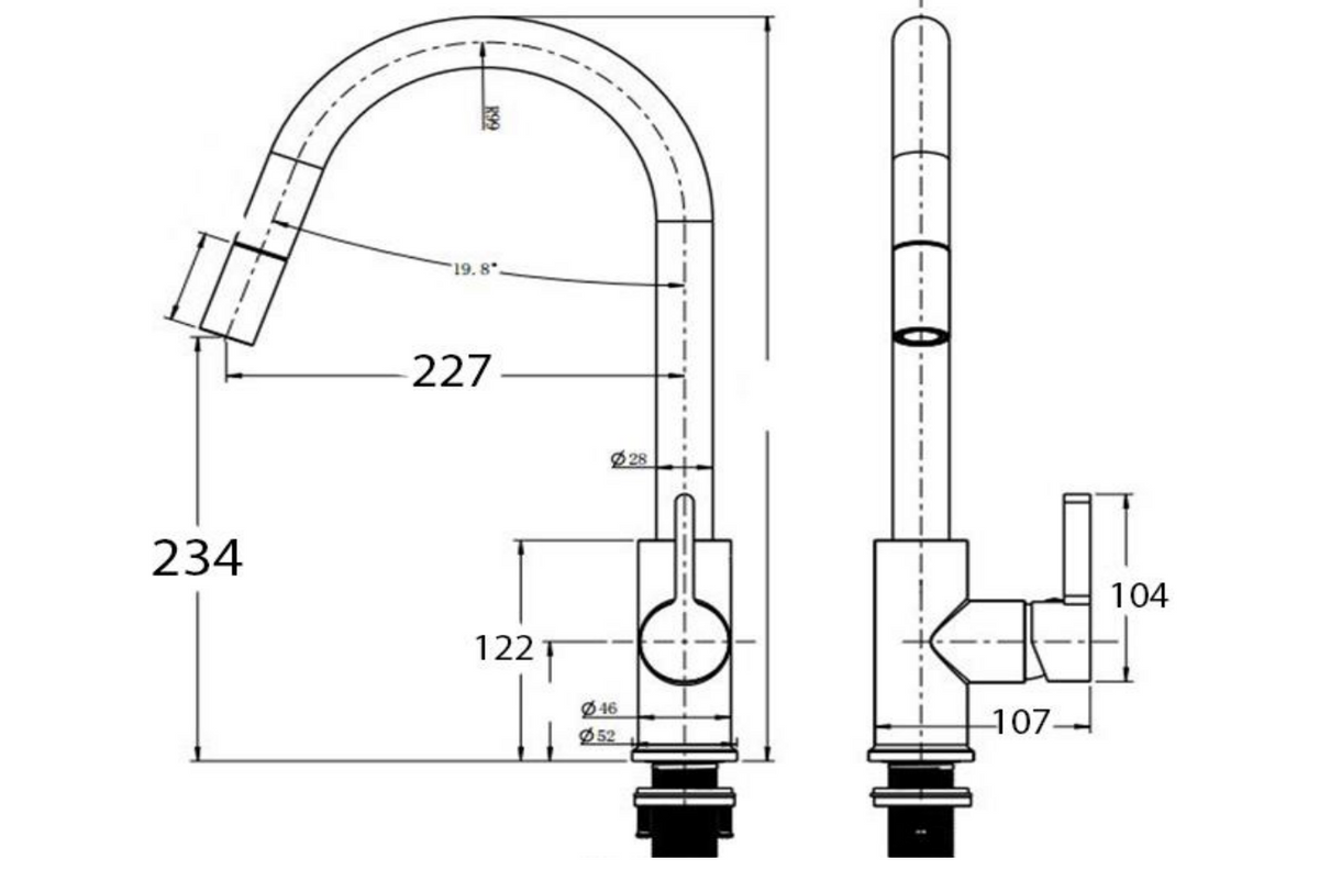 MORGAN RUND SWIVEL PULL OUT SINK MIXER