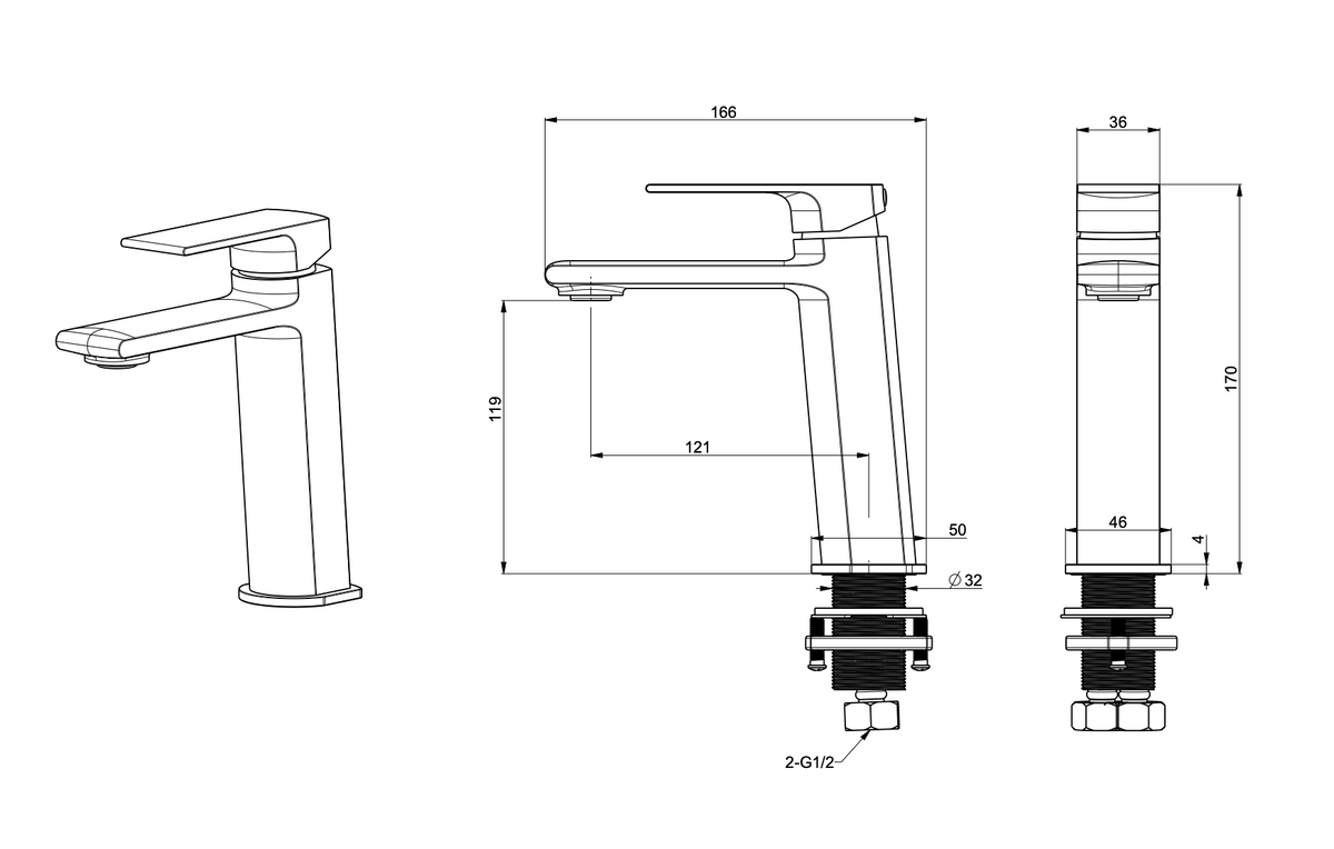 Delta Chrome Basin Mixer