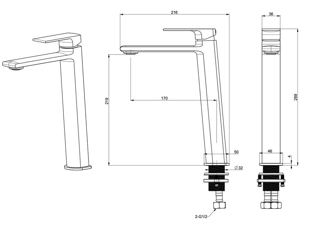 Delta Chrome Tall Basin Mixer