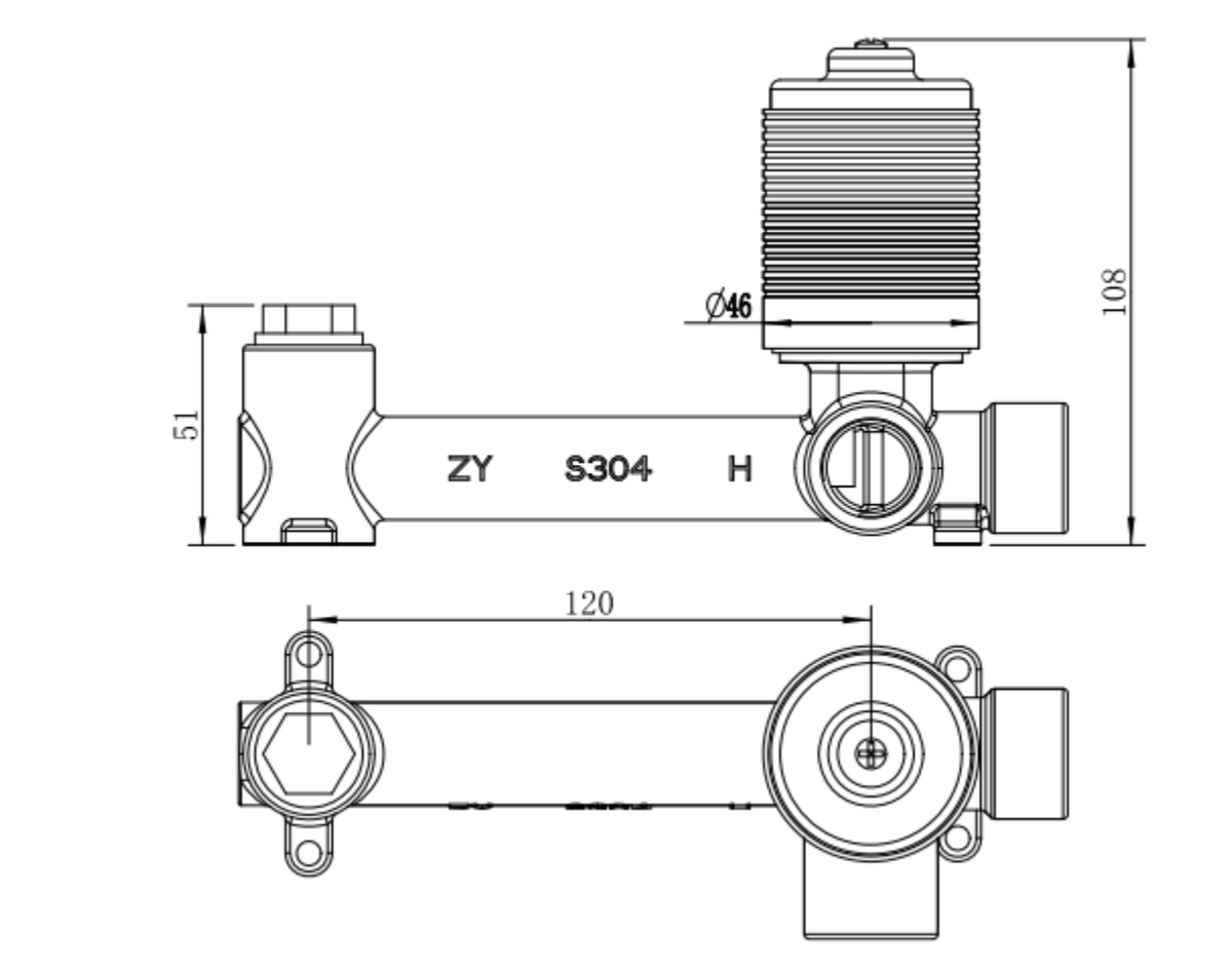 BadUndKuche Universal Wall Basin/Bath Mixer Set Body