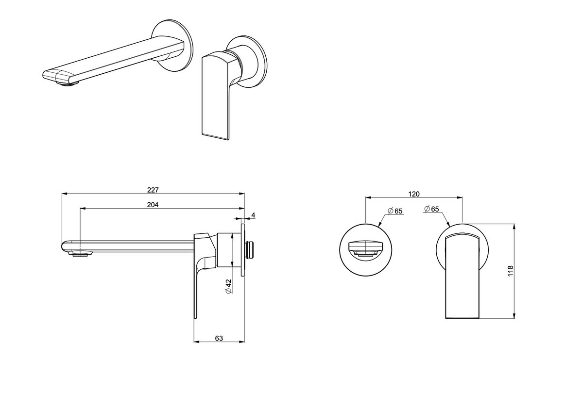 Delta Brushed Gold Wall Basin/Bath Mixer Trim Kit Only