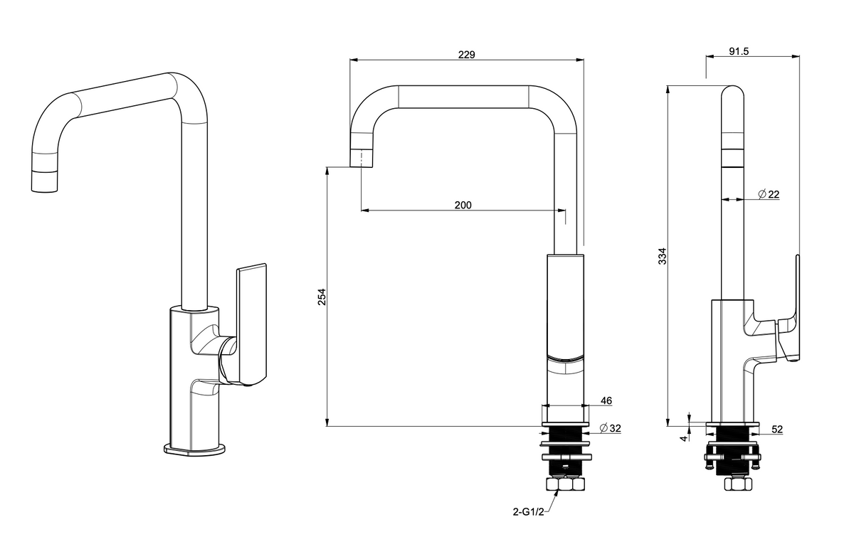 Delta Gun Metal Sink Mixer