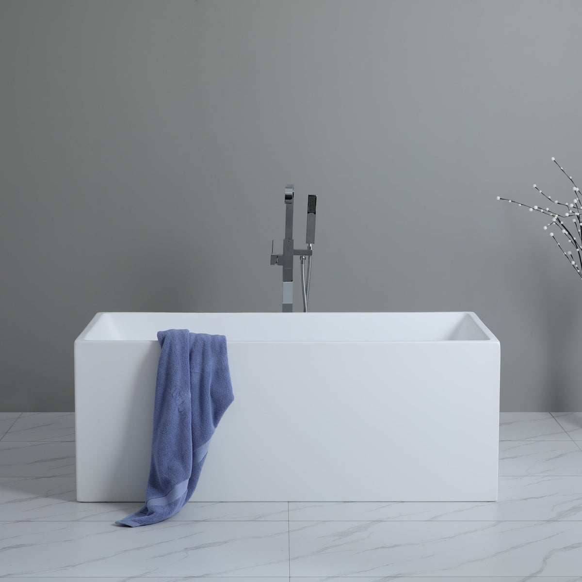 Theo 1400mm Square Multi-Fit Freestanding Bath Tub