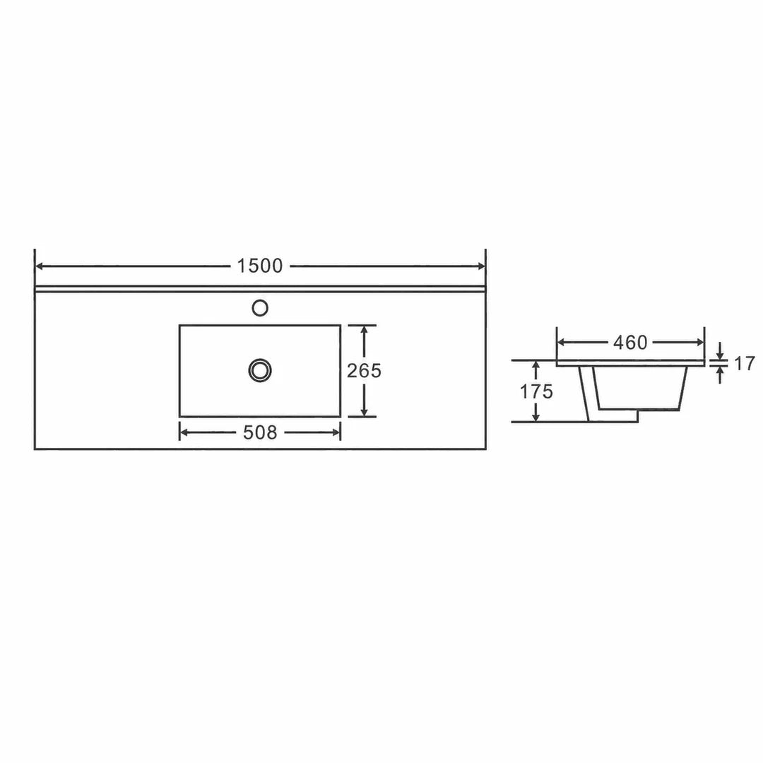 HERA 1500mm Wall-Hung Vanity - Black Oak