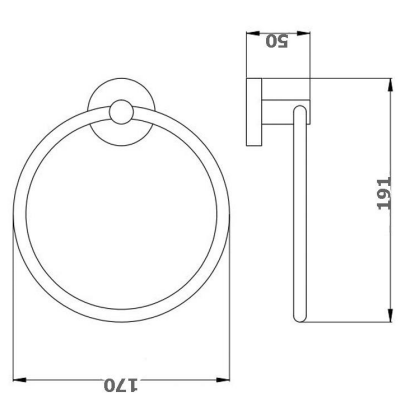 Miro Matte Black Towel Ring