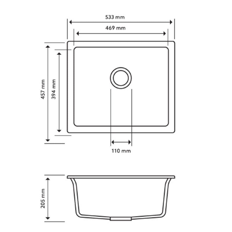 Carysil | 533 Salsa White Granite Kitchen Sink - Acqua Bathrooms