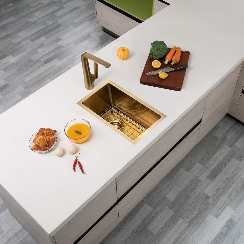 Brushed Gold 250 x 450 x 215mm Kitchen Sink - Acqua Bathrooms