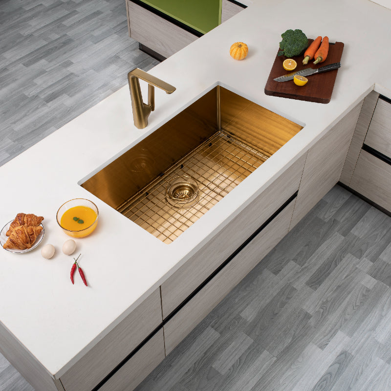 Brushed Gold 762 x 457 x 254mm Kitchen Sink - Acqua Bathrooms