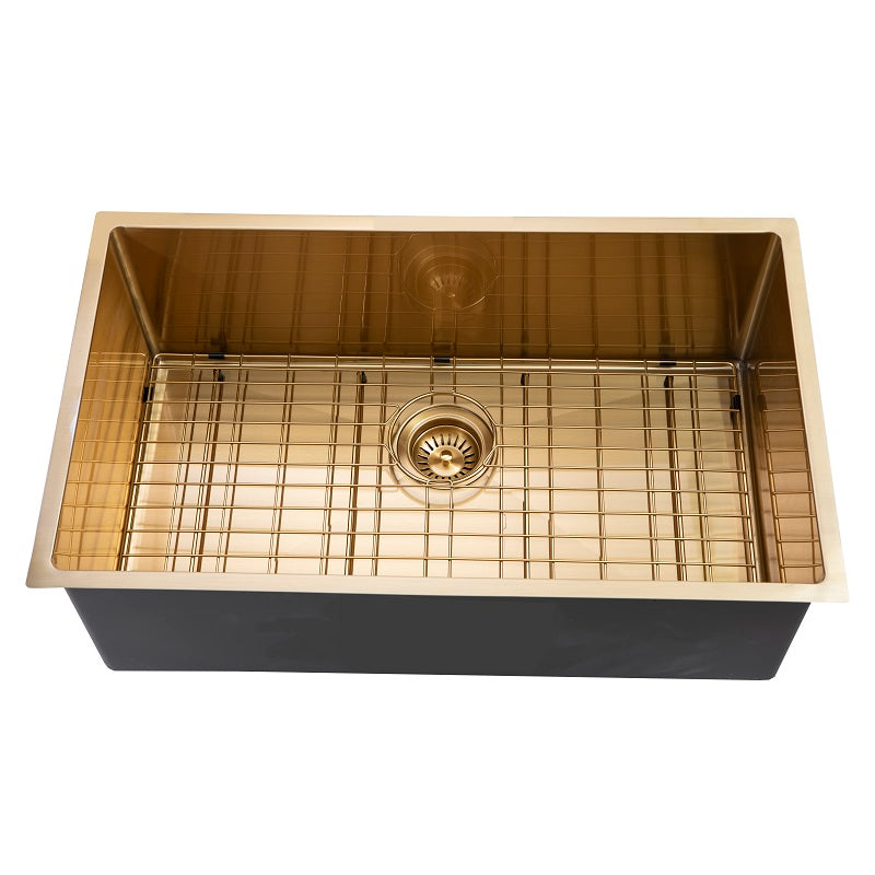 Brushed Gold 762 x 457 x 254mm Kitchen Sink - Acqua Bathrooms