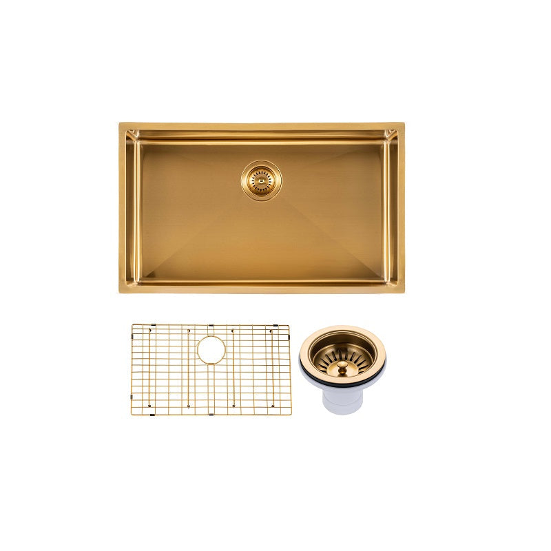 Brushed Gold 762 x 457 x 254mm Kitchen Sink - Acqua Bathrooms
