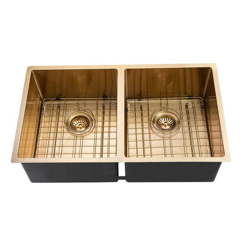 Brushed Gold 770 x 450 x 215mm Kitchen Sink - Acqua Bathrooms