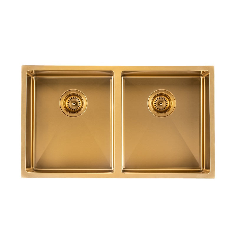 Brushed Gold 820 x 450 x 230mm Kitchen Sink - Acqua Bathrooms