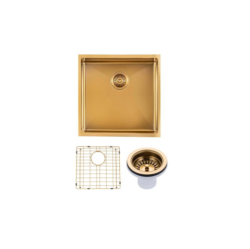Brushed Gold 440 x 440 x 205mm Kitchen Sink - Acqua Bathrooms