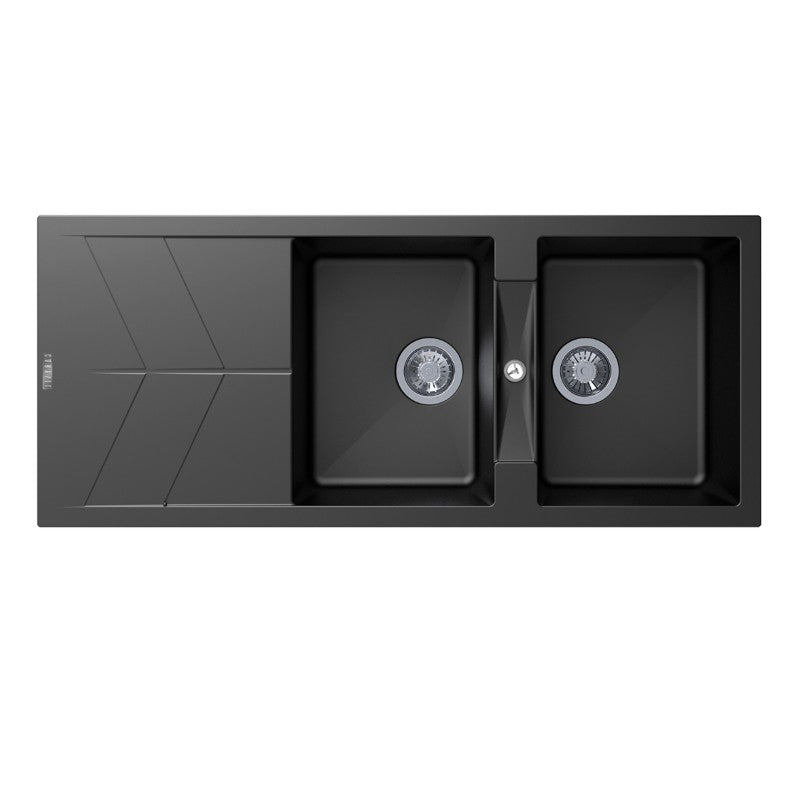 Carysil | 1160 Jazz Black Granite Kitchen Sink - Acqua Bathrooms